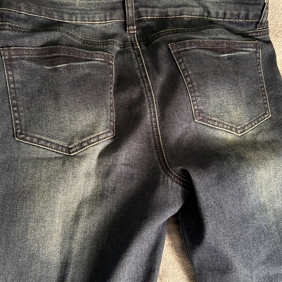 Boom Boom Jeans Dark Blue Skinny Jeans with Red & Light Blue Floral Appliqué - Picture 6 of 9